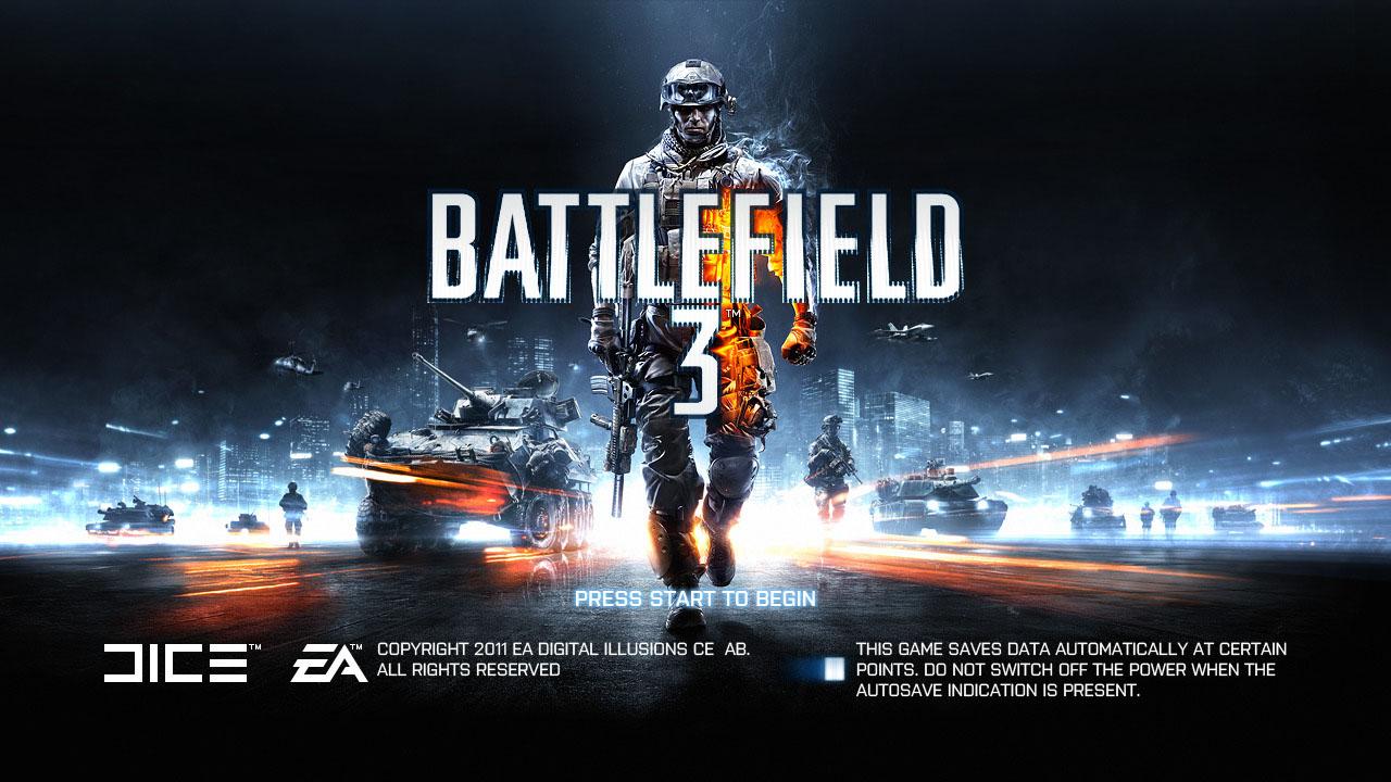 Battlefield 3 [Classics Edition] title screen for Xbox 360